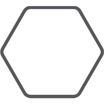 White Hexagon with Dark Grey Outline Shaped Logo - Quality Education